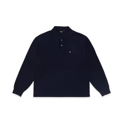 Stussy Classic Pique LS Polo "Navy"