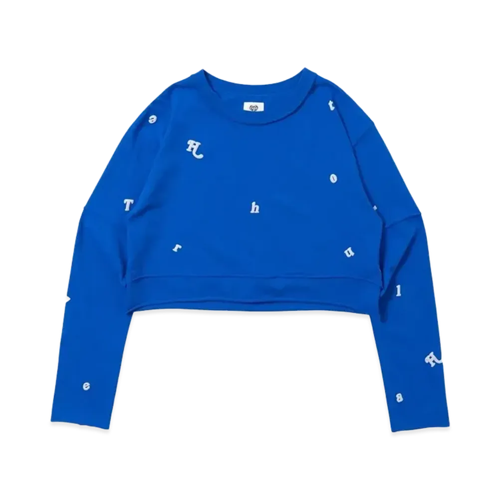 HTH All over pattern long tee "BLUE"