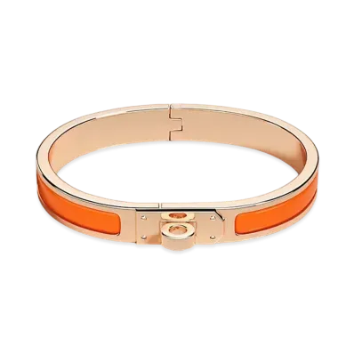 Hermes Mini Clic Kelly Bracelet "Orange Fruite/Pink Gold"