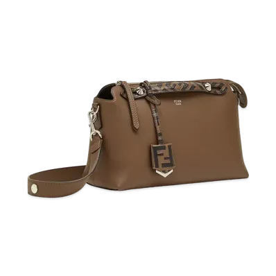FENDI By The Way Medium Leather Boston Bag "Brown"