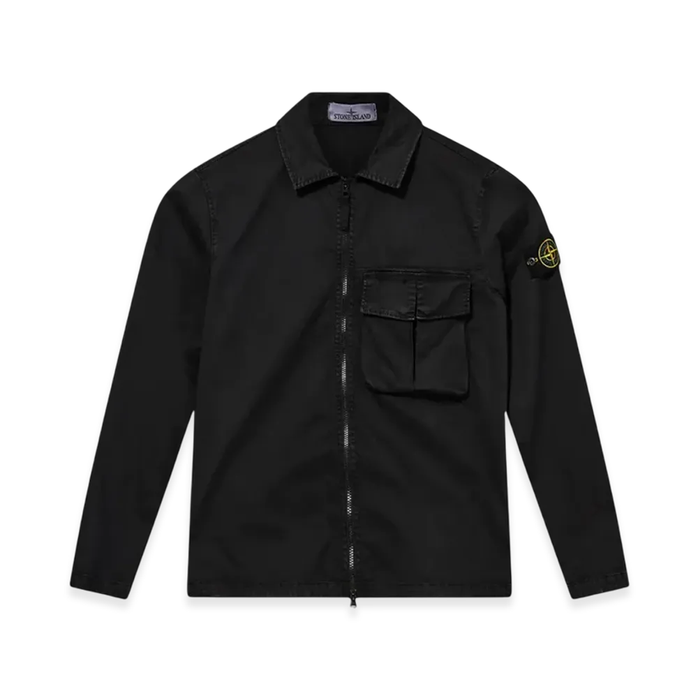 Stone Island 10304 Garment Dyed Stretch Cotton Overshirt - 23SS "Black"