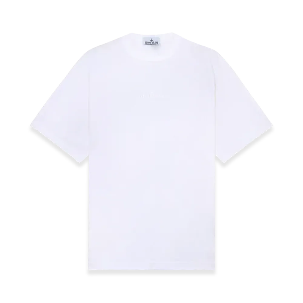 Stone Island 22258 24/1 Cotton Jersey Old Effect S/S T-Shirt with Embroidery - 24FW "White"
