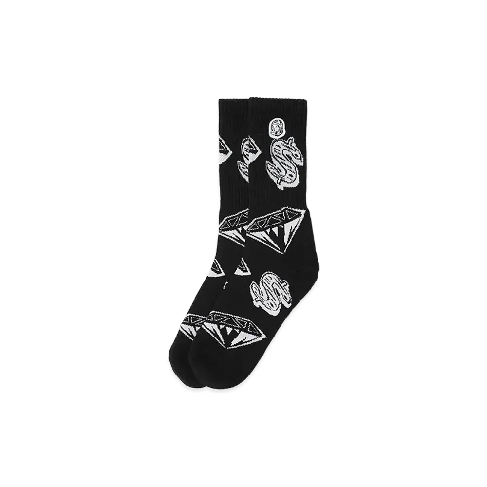 BILLIONAIRE BOYS CLUB BB DIAMOND JACQUARD KNIT SOCKS "BLACK"