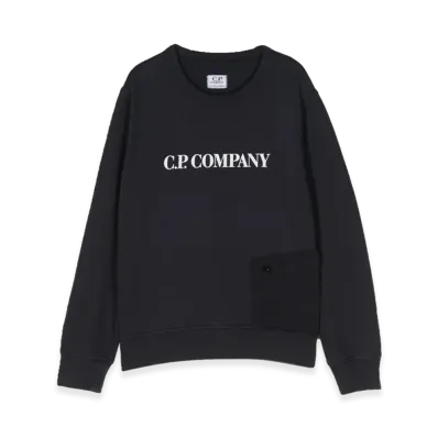 C.P. Company Kids Pocket Crewneck Sweatshirt "Blue"