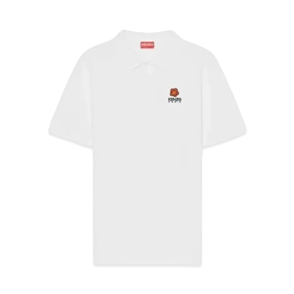 KENZO 'BOKE FLOWER' Crest Embroidery Polo-shirt "White"