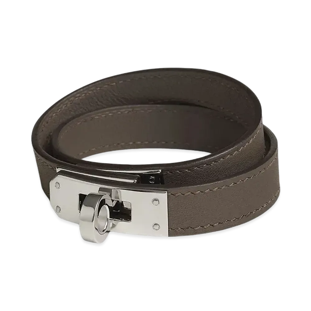 Hermes Kelly Double Tour Bracelet "Gris Etain/Palladium"