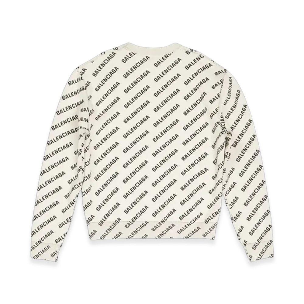 BALENCIAGA Women's Mini Allover Logo Sweater "Off White"