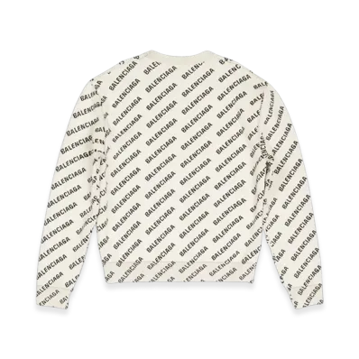 BALENCIAGA Women's Mini Allover Logo Sweater "Off White"