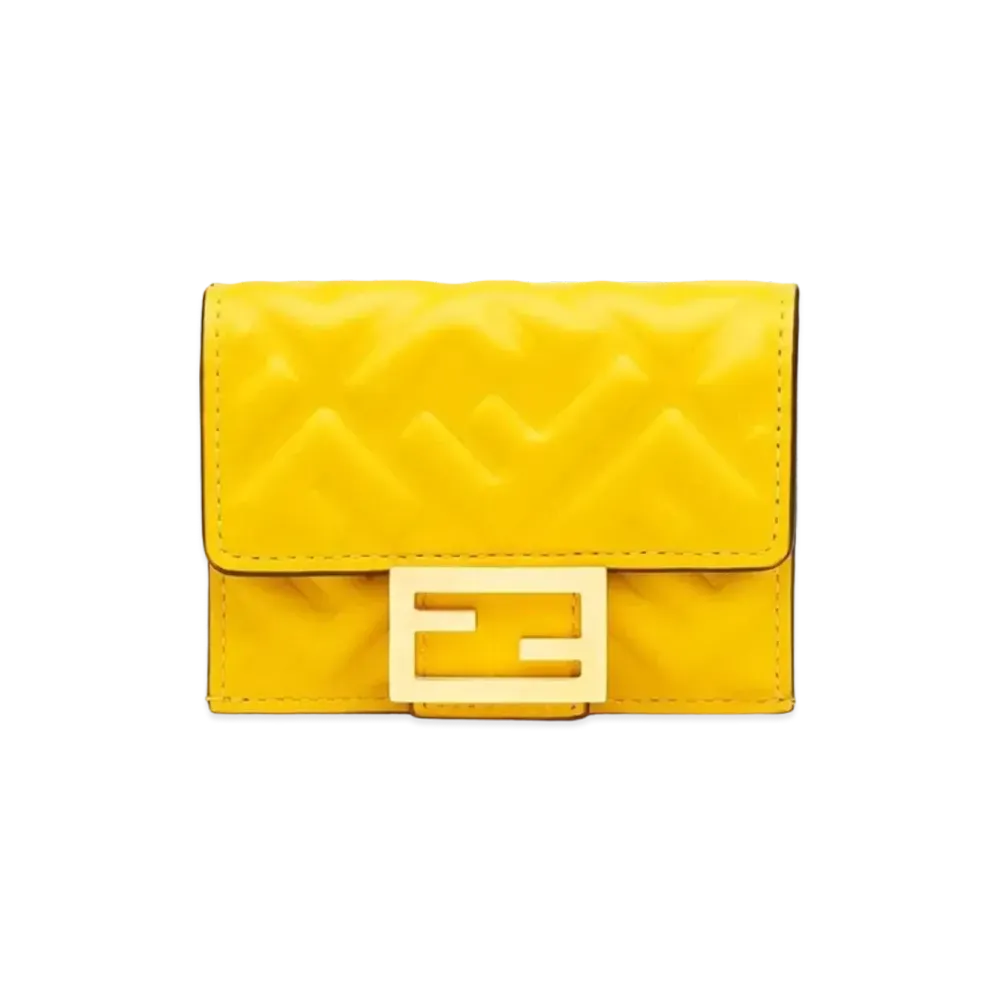 FENDI Micro Tri-Fold Wallet Nappa Leather "Yellow"