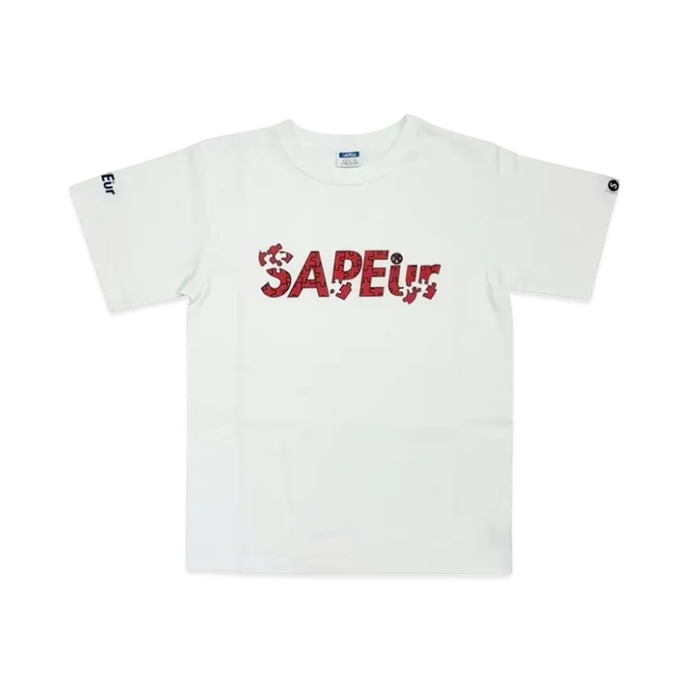 SAPEur Kid's Puzzle Logo S/S Tee "White"