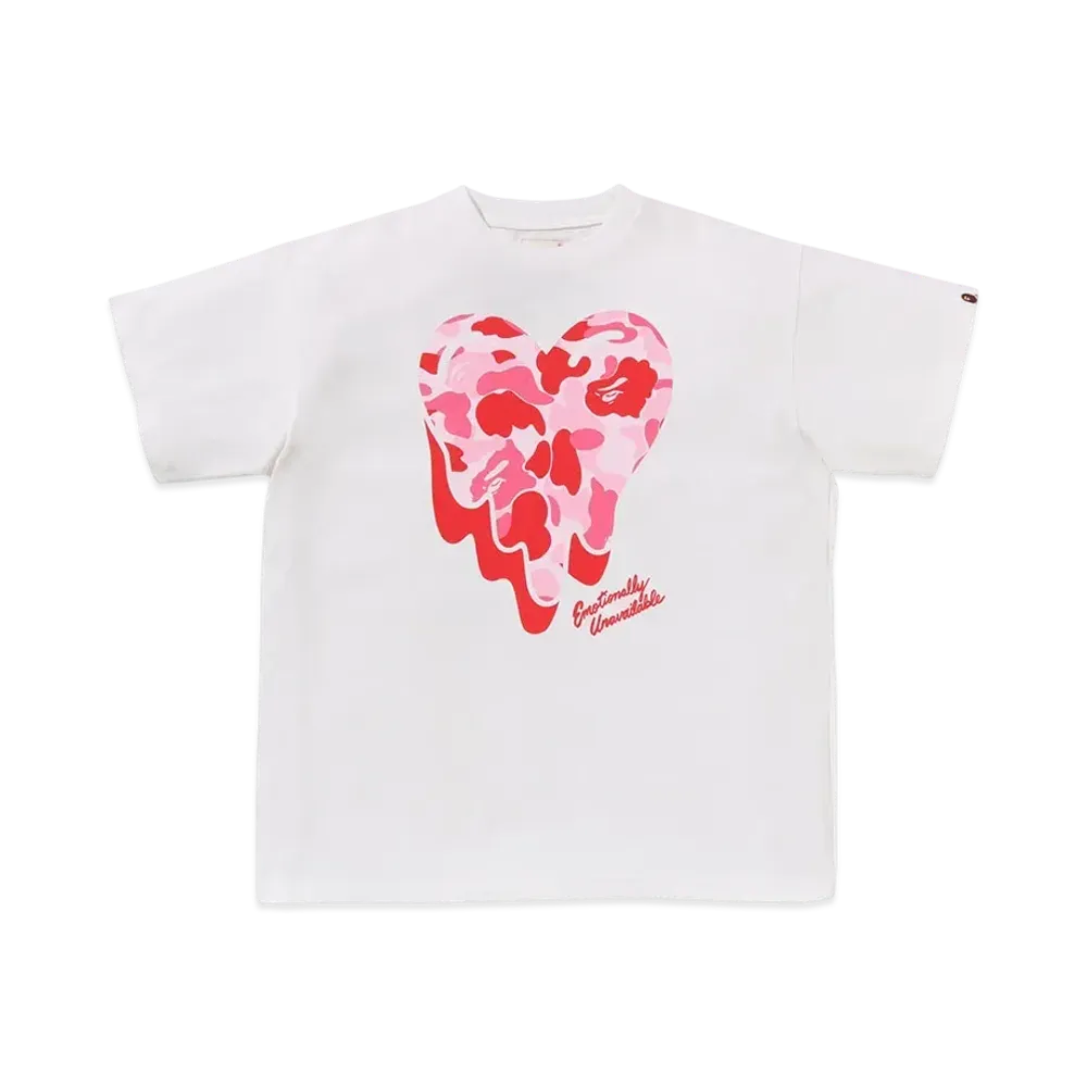 A BATHING APE x EMOTIONALLY UNAVAILABLE Abc Camo Tee "White"