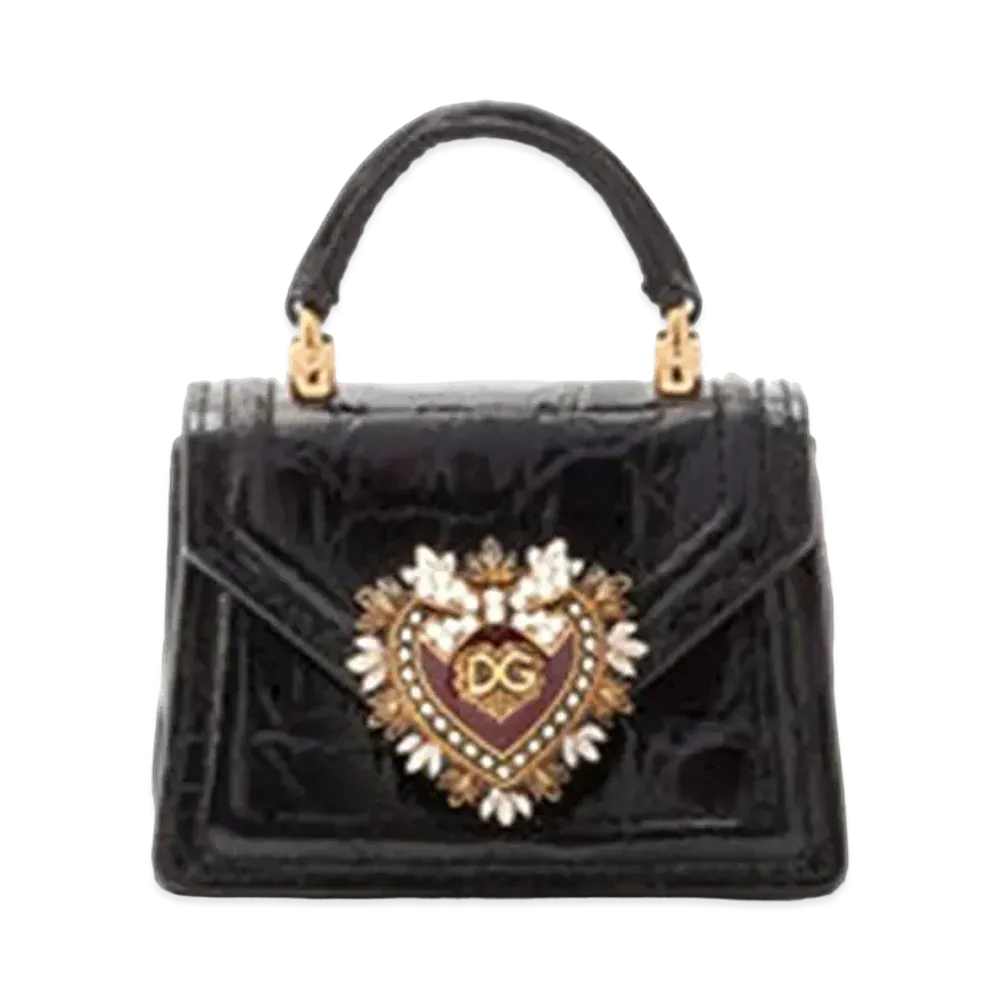 Dolce&Gabbana Devotion Bag Micro Coupler Side Leather Panel "Black"