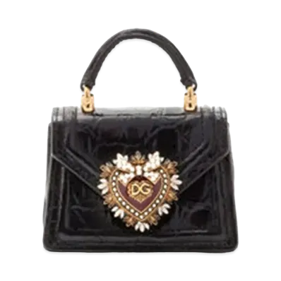 Dolce&Gabbana Devotion Bag Micro Coupler Side Leather Panel "Black"