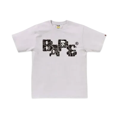 A BATHING APE Neon Camo 8Bit Bape Logo Tee "Gray"