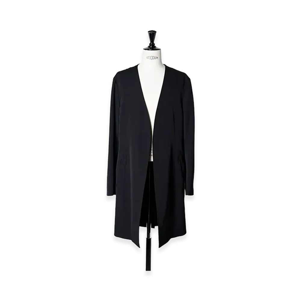 Yohji Yamamoto POUR HOMME Wool Gabardine No Collar Jacket "Black"