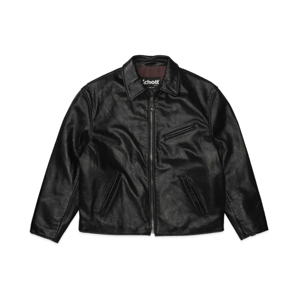 Supreme x Schott Distressed Leather Jacket "Black"