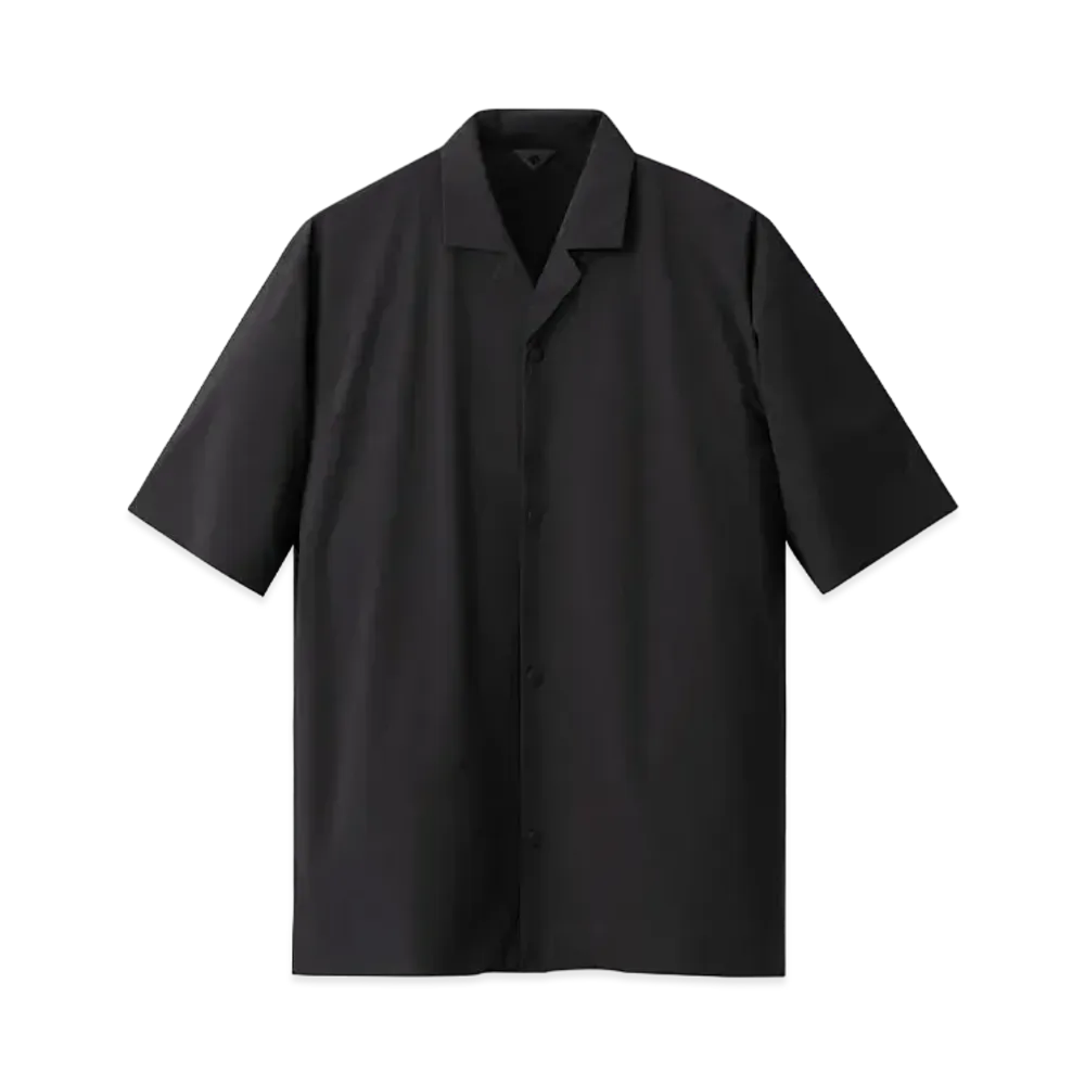 DESCENTE ALLTERRAIN Untrimmed H/S Open Collar Shirts "Black"
