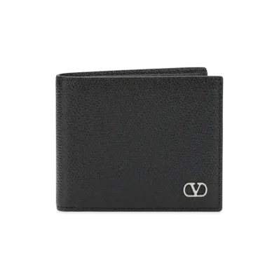 Valentino V Logo Signature Wallet "Black"