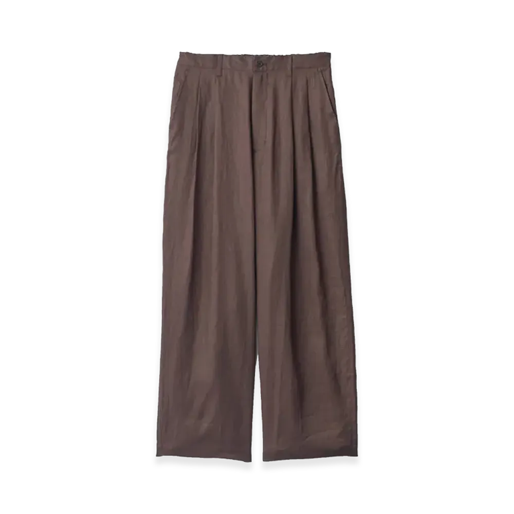 ssstein Light Linen Wide Easy Trousers "Brown"
