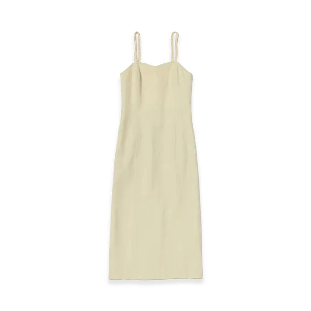 AURALEE Women's Wool Cotton Linen OX Camisole Dress "Lime Beige"