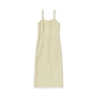 AURALEE Women's Wool Cotton Linen OX Camisole Dress "Lime Beige"