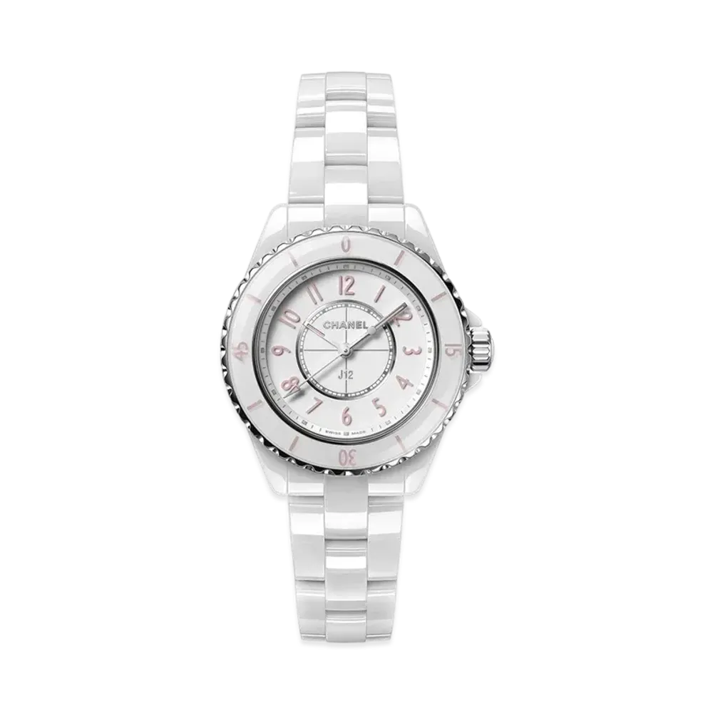 CHANEL J12 Ceramic 33mm Pink Blush Limited Edition of 1200 pieces "White"