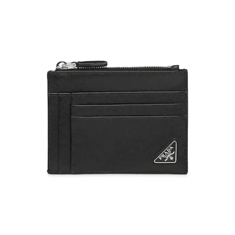 PRADA Saffiano Leather Card Holder "Black"