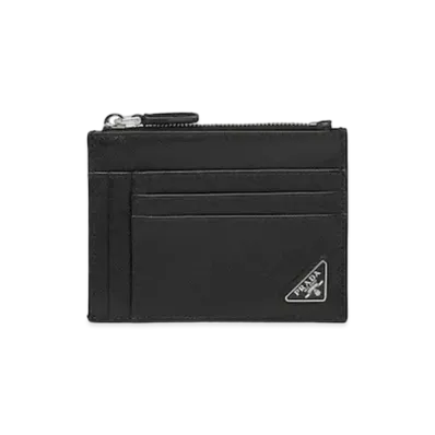 PRADA Saffiano Leather Card Holder "Black"