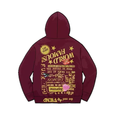 Supreme Fiend Hooded Sweatshirt "Burgundy"