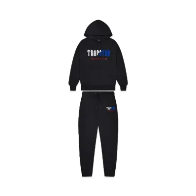 TRAPSTAR Decoded Chenille Hooded Tracksuit "Black/Blue/Red"