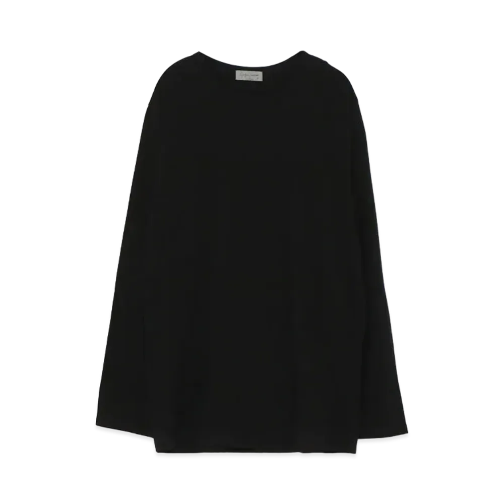 Yohji Yamamoto Pour Homme 30/-ULTIMA PLAIN STITCH NEW ROUND NECK LONG SLEEVES "Black"