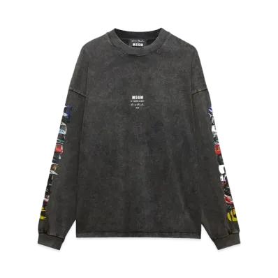 MSGM T-Shirt With If I Were A Boy Print "Gray"