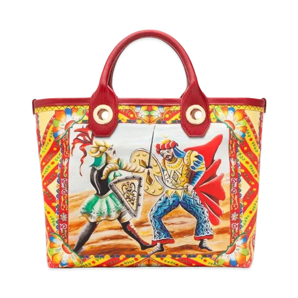 Dolce&Gabbana Capri Shopping Bag Small Canvascallet Print "Multicolor"