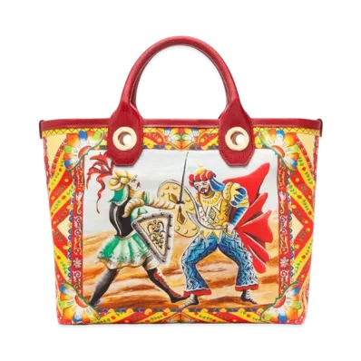 Dolce&Gabbana Capri Shopping Bag Small Canvascallet Print "Multicolor"