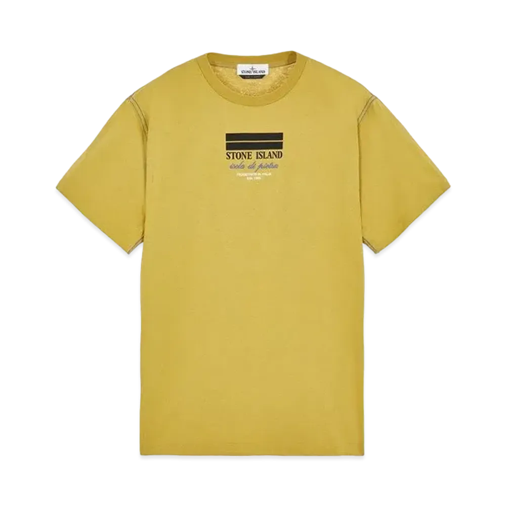 Stone Island 20894 COTTON JERSEY 'ULTRA INSTITUTIONAL THREE' PRINT_REGULAR FIT "Dark Beige"