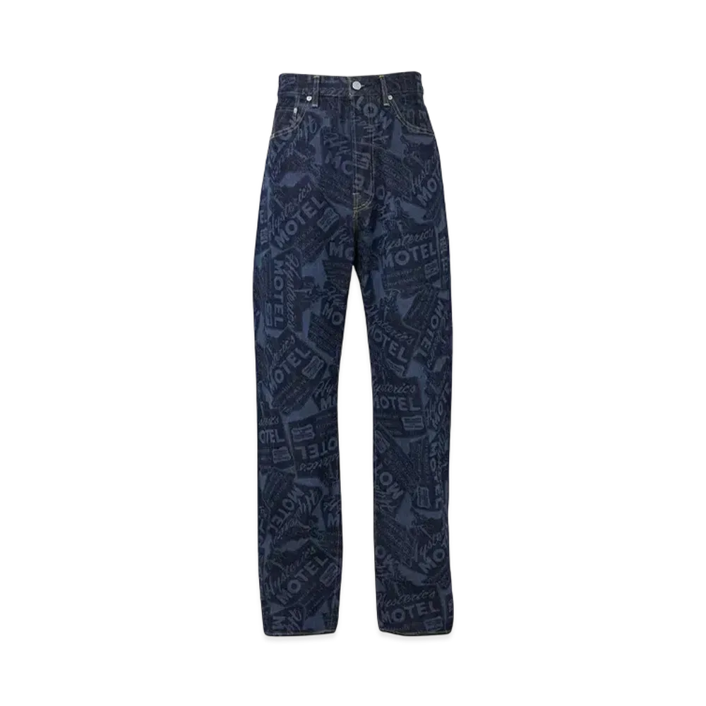 HYSTERIC GLAMOUR Hysteric Motel Pattern 60'S XX Straight Denim Pants "Indigo"