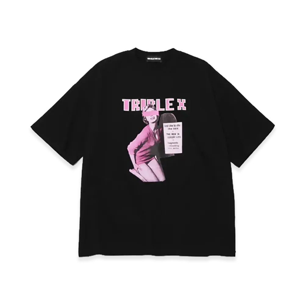 GOD SELECTION XXX Women's TRIPLEX Block Letter Logo Photo Big Tee GXL-S26-CS-05 "Black"