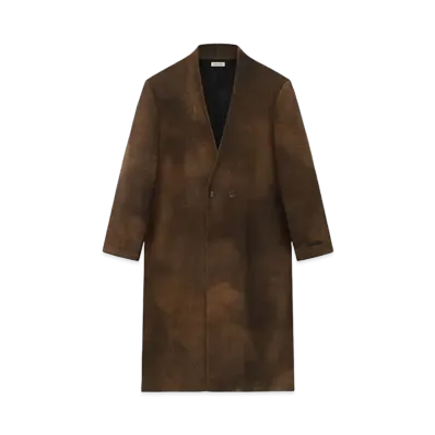 FEAR OF GOD ESSENTIALS Leather Lapelless Coat "Mocha"