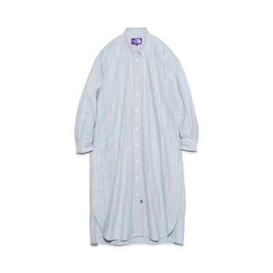 The North Face PURPLE LABEL Button Down NP Striped Field Shirt Dress "Blue"
