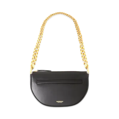 Burberry Mini Leather Zip Olympia Bag "Black"