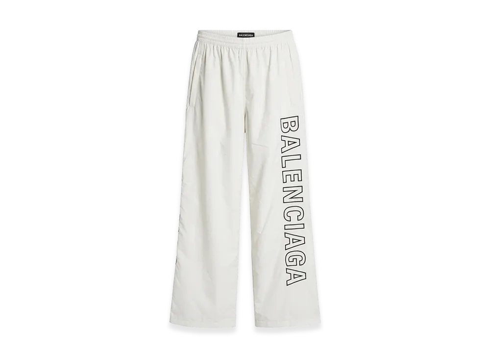 BALENCIAGA Logo Wide Track Pants "White"
