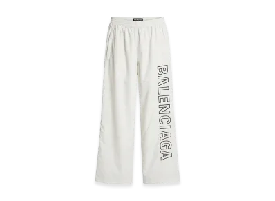 BALENCIAGA Logo Wide Track Pants "White"