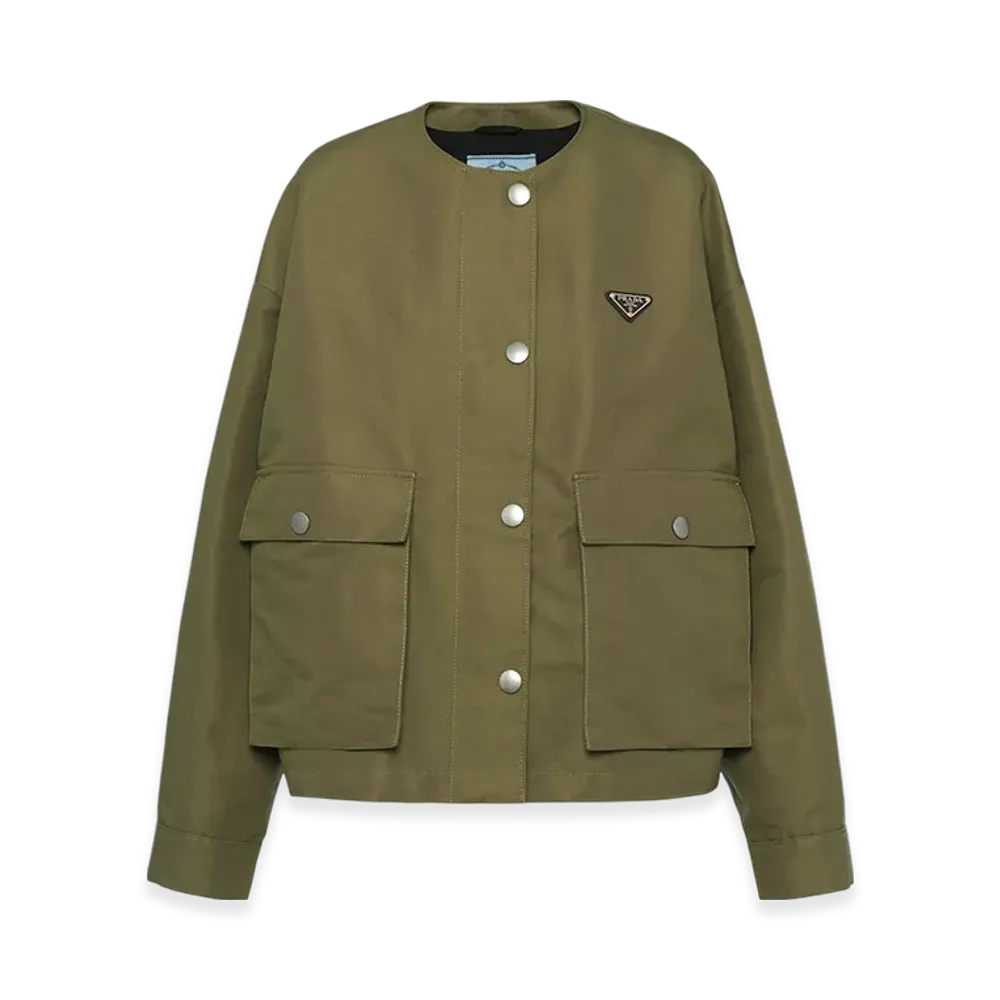 PRADA Women's Technical Canvas Blouson Jacket "Military Green"