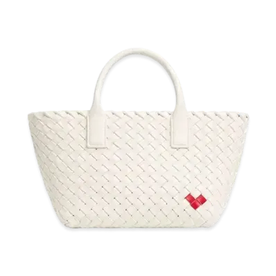 Bottega Veneta Mini Cabat "White/Vernis"