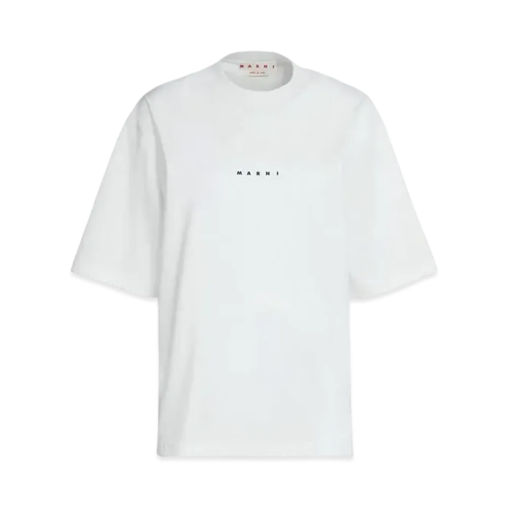Marni Women's T-shirt In Bio Cotton With Logo "White"