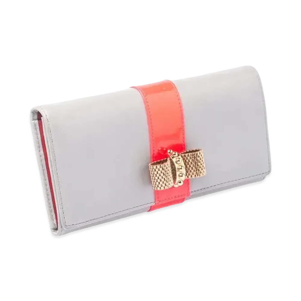 Christian Louboutin Sweet Charity Leather Long Wallet "Gray"