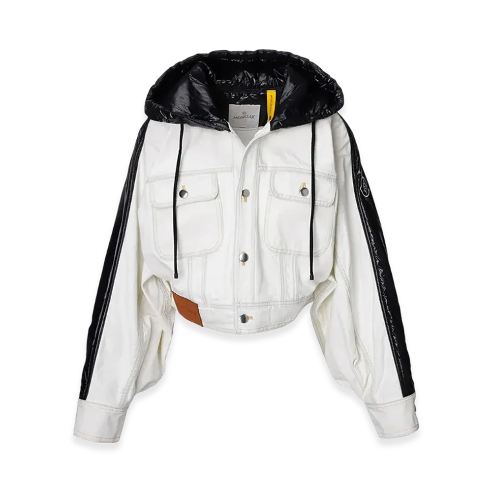 MONCLER Genius 2 x Alicia Keys Flushing Cropped Denim Jacket "Brightwhite"