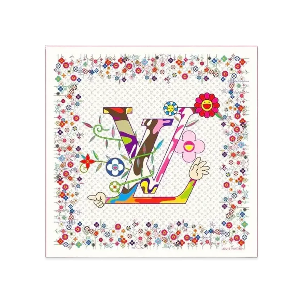 Louis Vuitton x Takashi Murakami Shawl Superflat "Blanc"