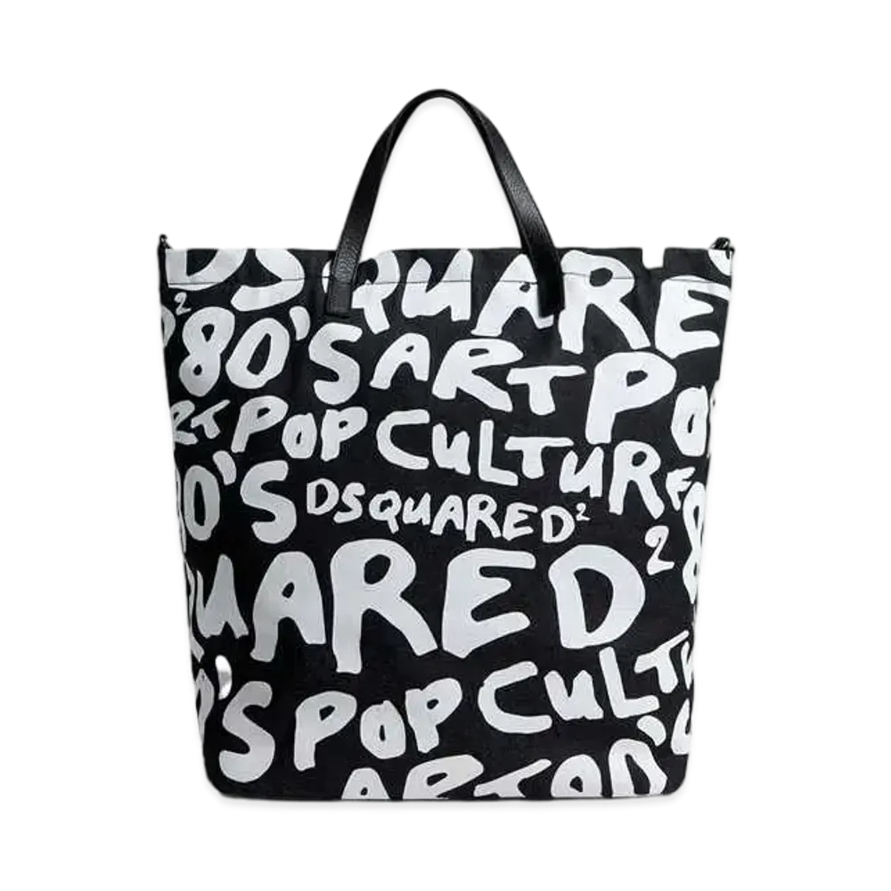 Dsquared2 D2 Pop 80'S Shopping Bag "Black/White"