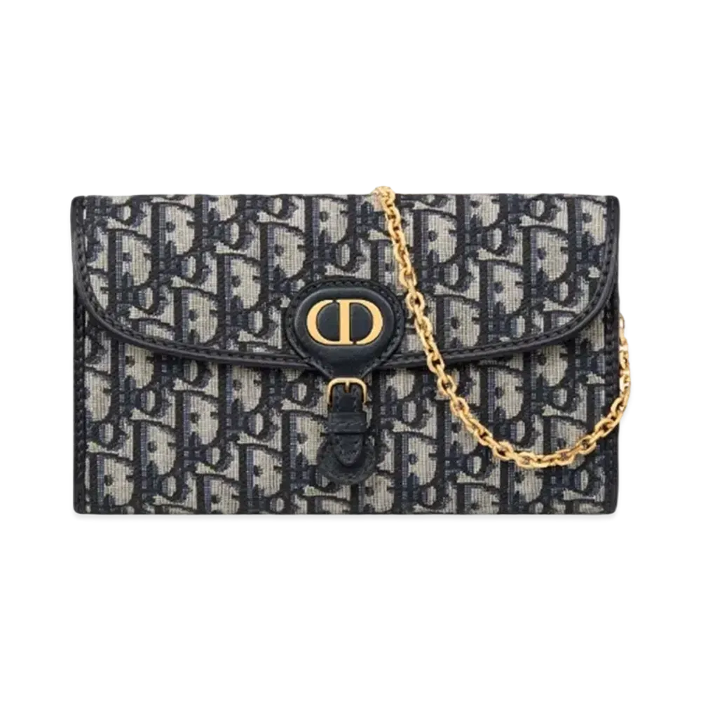 Dior Bobby East-West Pouch with Chain Dior Oblique Jacquard "Blue"